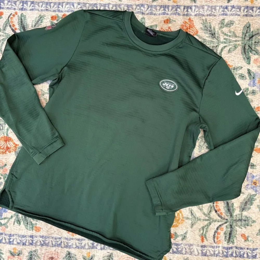 New York Jets NFL Nike Mens Large Green On Field Long Sleeve Fleece